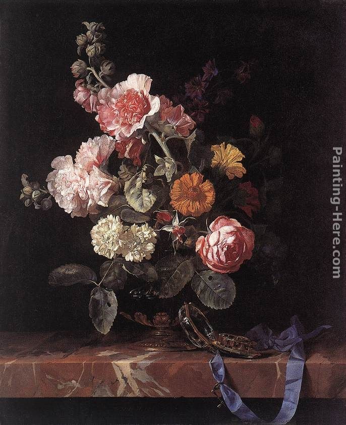 Willem van Aelst Vase of Flowers with Watch